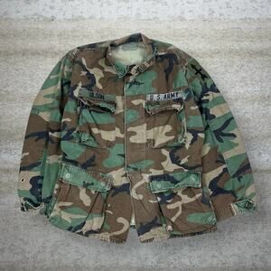 Vintage 90s Military Tactical Button Up Shirt Mens S Woodland Camo